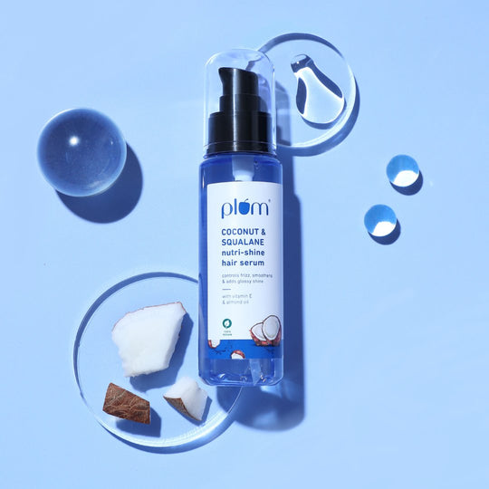Plum Coconut & Squalane Hair Serum for Soft, Shiny Hair | 22X Shinier Hair In 1 Use | Reduces Frizz, 75ml Buy at Indicrest