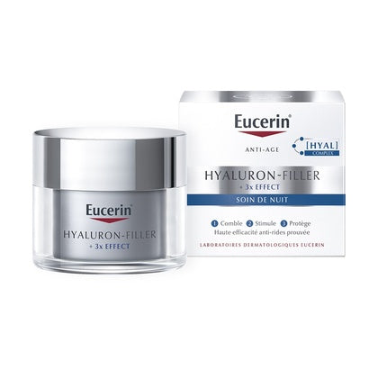 Eucerin Hyaluron-Filler + 3x Effect Night Cream Anti-Wrinkle, 50ml Hydrating Overnight Face Moisturizer