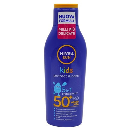 Nivea Sun Kids Protect & Care Sunscreen Milk SPF 50+ (200ml) High Protection Sunscreen for Children's Sensitive Skin