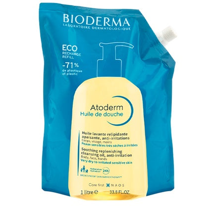 Bioderma Atoderm Shower Oil Refill 1L Nourishing Cleansing Oil for Dry & Sensitive Skin