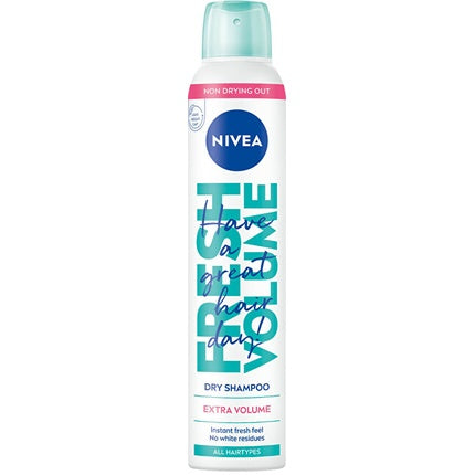 Nivea Fresh Volume Dry Shampoo, 200ml Water-Free Hair Refresher & Volumizing Spray
