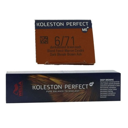 Wella Professionals Koleston Perfect ME+ 6/71 Dark Blonde Ash Brown Permanent Hair Colour, 60ml