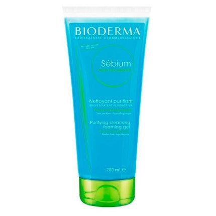 Bioderma Sébium Gel Moussant Face Cleanser, 200ml Purifying Foaming Gel for Oily Combination Skin