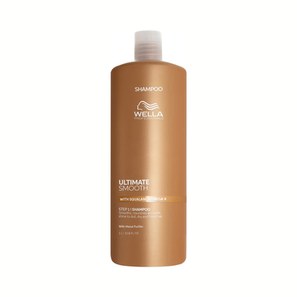 Wella Professionals Ultimate Smooth Shampoo, 1000ml for Dry, Dull & Frizzy Hair