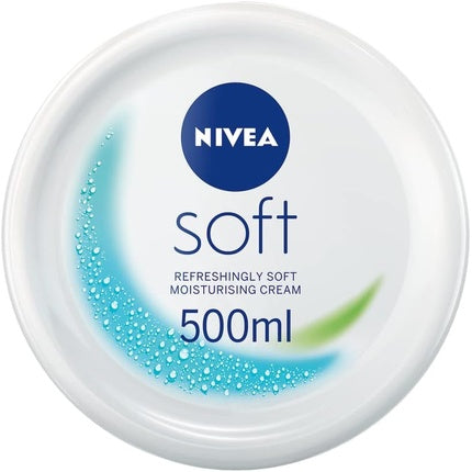 Nivea Soft Moisturising Cream, 500ml | Lightweight Face, Hand & Body Moisturiser with Jojoba Oil & Vitamin E