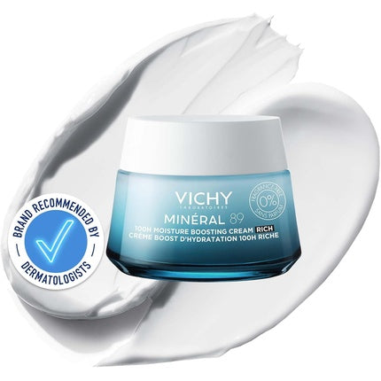 Vichy Minéral 89 100H Moisture Boosting Rich Cream with Hyaluronic Acid for Dry Skin
