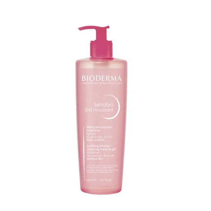Bioderma Sensibio Cleansing Gel, 500ml Gentle Foaming Facial Cleanser for Sensitive Skin
