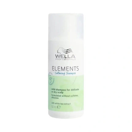 Wella Professionals Elements Calming Shampoo, 50ml | Sulfate-Free Shampoo for Dry Hair & Sensitive Scalp