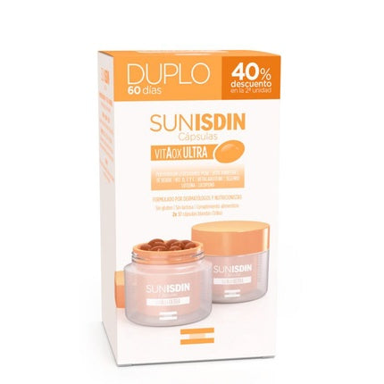 ISDIN SunISDIN Oral Capsules 2 x 30 Capsules | Daily Antioxidant Food Supplement for Skin Support