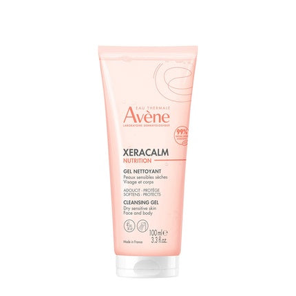 Avène XeraCalm Nutrition Cleansing Gel, 100ml Gentle Face & Body Cleanser for Dry & Sensitive Skin