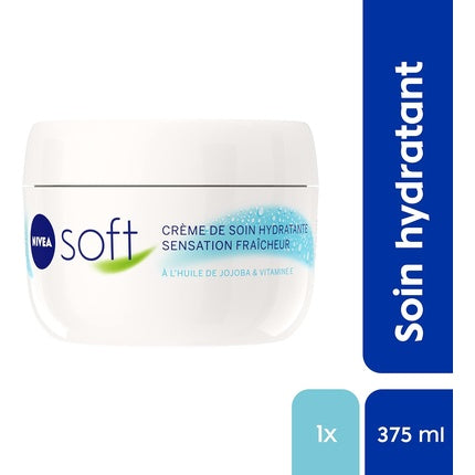 Nivea Soft Moisturising Multi-Purpose Care Cream, 375ml | Lightweight Face, Hand & Body Cream