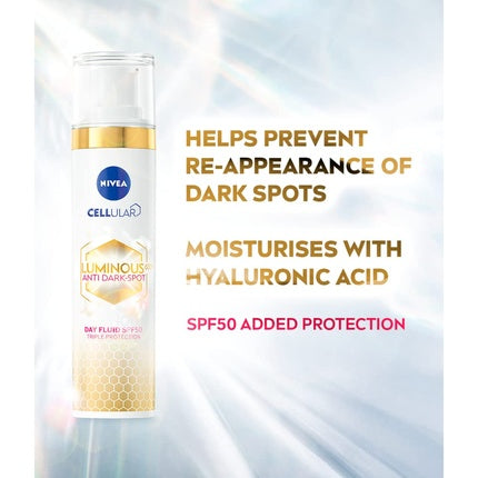 Nivea Cellular LUMINOUS630 Anti-Dark Spot Triple Protection Day Fluid SPF 50, 40ml Brightening Face Fluid