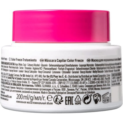 Schwarzkopf Professional BC Bonacure Color Freeze Treatment, 200ml – Deep Conditioning Hair Mask for Colour-Treated Hair