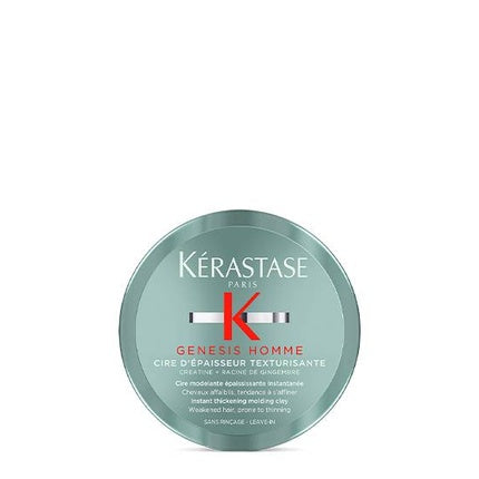 Kerastase Genesis Homme Hair Thickening Wax Instant Thickening Molding Clay, 75ml | Professional Styling Clay for Men