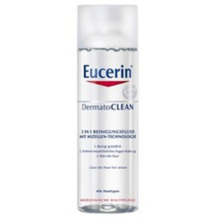 Eucerin DermatoCLEAN 3 in 1 Micellar Cleansing Fluid, 200ml - Micellar Water Cleanser & Makeup Remover for Sensitive Skin