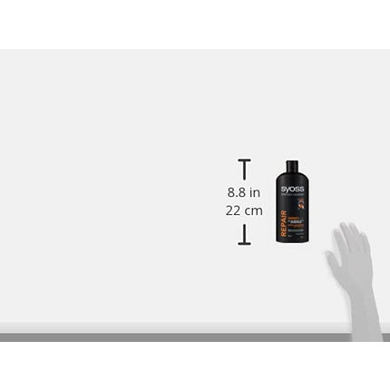 Schwarzkopf SYOSS Repair Therapy Shampoo, 500ml | Strengthening Shampoo for Dry & Damaged Hair
