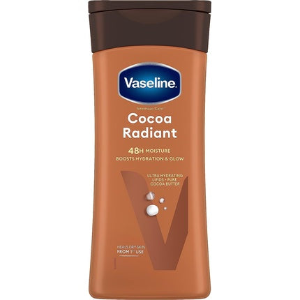Vaseline Intensive Care Cocoa Radiant Body Lotion, 200ml Moisturizing Lotion for Dry Skin