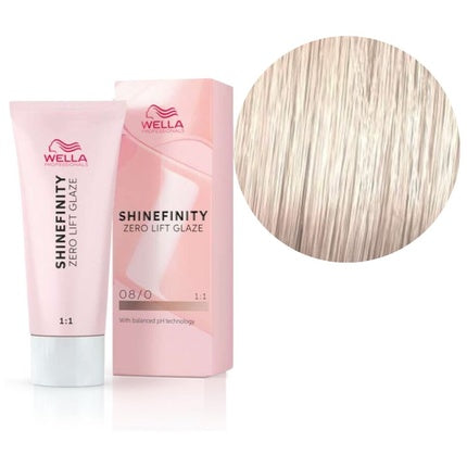 Wella Professionals Shinefinity 08/0 Natural Latte Zero Lift Glaze Demi-Permanent Hair Color, 60ml