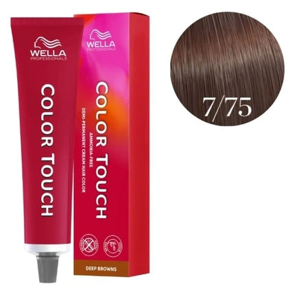 Wella Professionals Color Touch Deep Browns 7/75 Medium Blonde Brown Mahogany Demi-Permanent Hair Color, 60ml