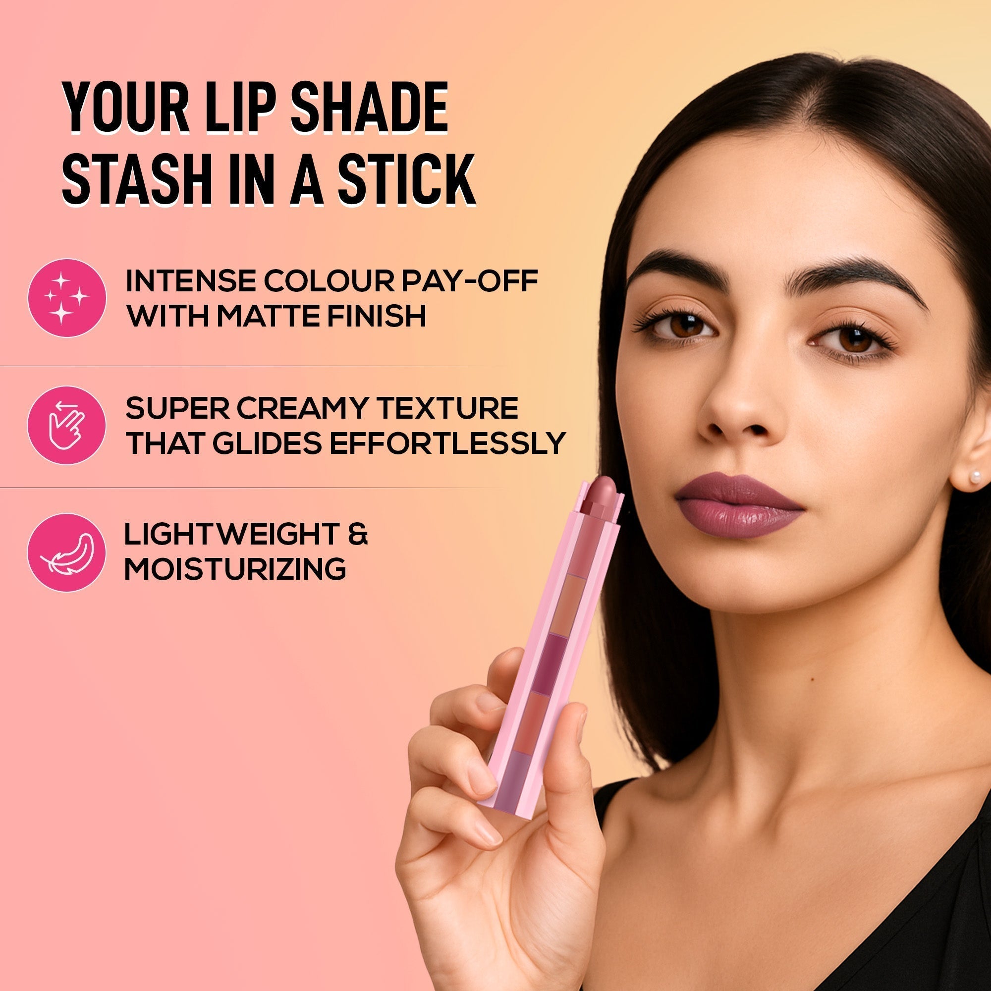 RENEE Everyday Fab 5-Nude 5-in-1 Matte Lipstick Buy at Indicrest Image 3