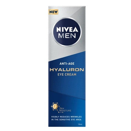 Nivea MEN Anti-Age Hyaluron Eye Cream Anti-Wrinkle, 15ml Hydrating Eye Cream for Fine Lines