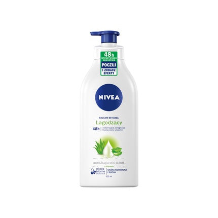 Nivea Moisturizing Power Serum Soothing Body Balm with Pump, 625ml | Deep Moisture Body Lotion for Dry & Sensitive Skin