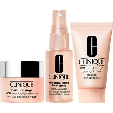 Clinique Moisture Surge Skincare Set with Auto-Replenishing Hydrator, Face Spray & Overnight Mask - Hydration Gift Set