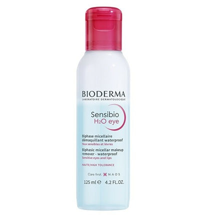 Bioderma Sensibio H2O Eye Biphasic Micellar Makeup Remover, 125ml – Gentle Waterproof Eye & Lip Makeup Remover