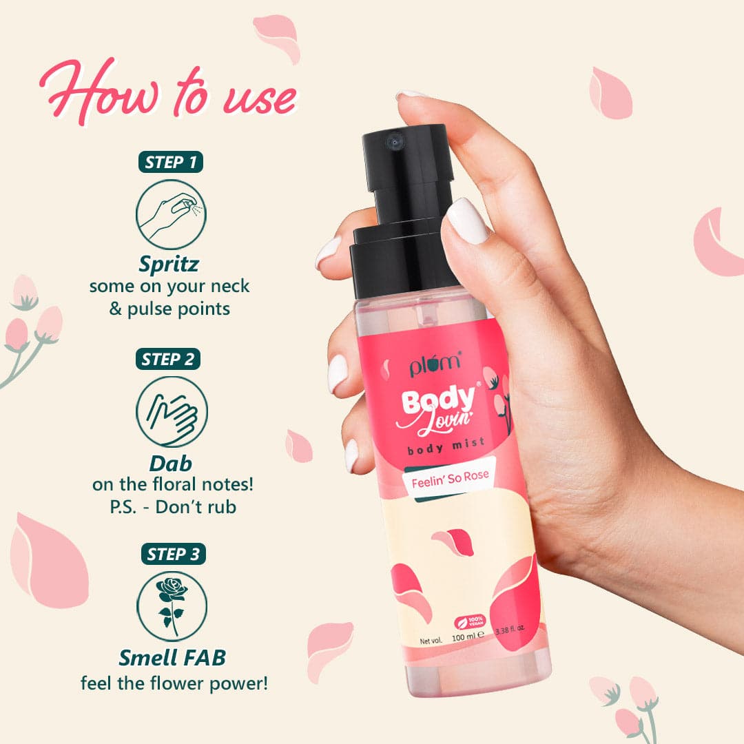 Plum Feelin' So Rose Body Mist by Plum BodyLovin' | Long Lasting | Travel-Friendly | Musky Rose Fragrance | Perfume Body Spray, 150ml Buy at Indicrest Image 15