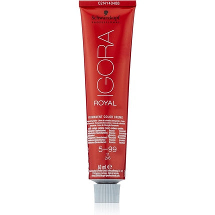 Schwarzkopf Igora Royal 5-99 Light Brown Violet Extra Permanent Hair Color Cream, 60ml – Professional Hair Colour for Intense Violet Brown Results