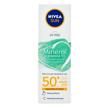 Nivea SUN Mineral Face Cream SPF 50+ (50ml) Mineral Facial Sunscreen with Broad Spectrum UV Protection