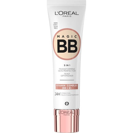 L'Oréal Paris BB C'est Magic 5-in-1 Moisturising Tint Cream SPF 11 Shade 01 Very Light, 30ml – Lightweight BB Cream with Natural Coverage