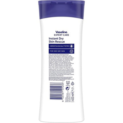 Vaseline Instant Dry Skin Rescue Body Lotion, 400ml Daily Moisturising Lotion for Dry Skin