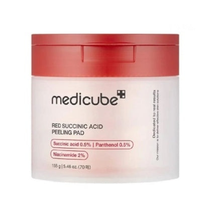 Medicube Red Succinic Acid Facial Toning Pads 70 Pieces Exfoliating Face Pads