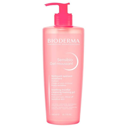 Bioderma Sensibio Cleansing Gel, 500ml Gentle Foaming Facial Cleanser for Sensitive Skin
