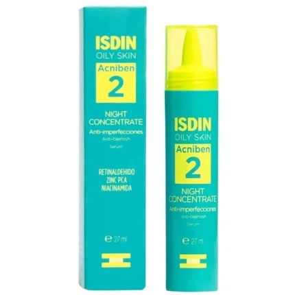 ISDIN Acniben Night Concentrate Serum, 27ml | Overnight Anti-Blemish Serum for Oily & Acne-Prone Skin