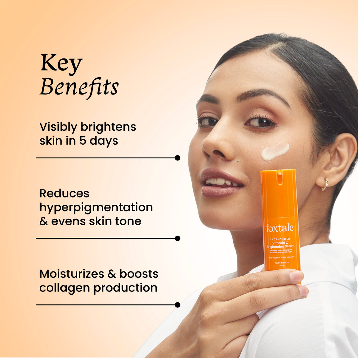 Foxtale Vitamin C Serum 15% L-ascorbic acid for bright and even-tone skin, 30ml