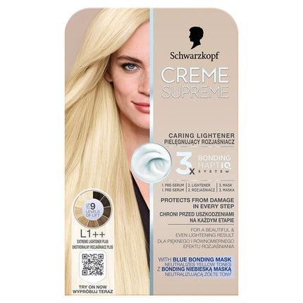 Schwarzkopf Creme Supreme Hair Color Shade L1++ Extreme Lightener Permanent Hair Lightening Kit