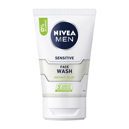 Nivea MEN Sensitive Face Wash, 100ml Gentle Facial Cleanser for Sensitive Skin