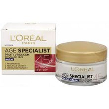 L'Oréal Paris Age Specialist 45+ Night Wrinkle Cream, 50ml Overnight Face Moisturiser