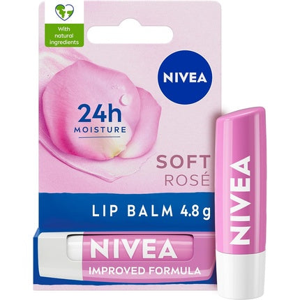 Nivea Soft Rose Lip Balm, 4.8g with Shea Butter, Natural Oils & Vitamins Moisturizing Tinted Lip Care