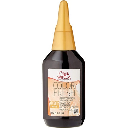 Wella Professionals Colour Fresh Semi-Permanent Hair Colour 10/36 Lightest Gold Violet Blonde, 75ml