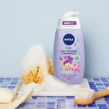 Nivea Aloe Vera Kids 2 In 1 Shower & Shampoo Very Berry, 500ml