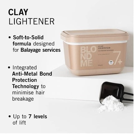 Schwarzkopf Professional BLONDME Bond Enforcing Clay Lightener 7+ (350g) | Professional Freehand Hair Lightener