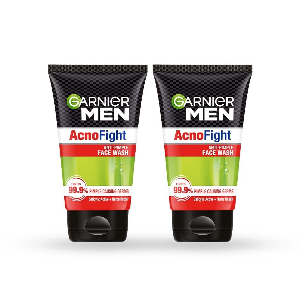 Garnier Men Acno Fight Anti Pimple Face Wash, Pack of 2 (100g + 100g) Buy at Indicrest