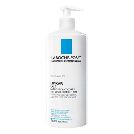 La Roche-Posay Lipikar Body Milk 48H Anti-Dryness Body Lotion, 750ml Moisturising Body Care
