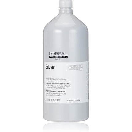 L'Oreal Professionnel Serie Expert Silver Shampoo with Magnesium, 1500ml | Professional Shampoo for Grey, White & Blonde Hair