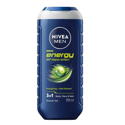 Nivea Men Energy Shower Gel, 250ml Refreshing Body, Face & Hair Wash