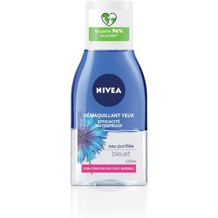Nivea Double Effect Eye Make-Up Remover with Cornflower Extract, 125ml - Gentle Waterproof Eye Makeup Remover