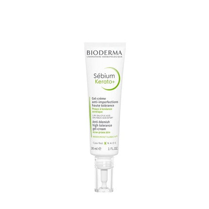 Bioderma Sébium Kerato Gel-Cream, 30ml | Anti-Blemish High Tolerance Gel-Cream for Oily & Acne-Prone Skin